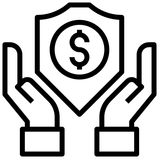 A black outline icon - Insurence icon